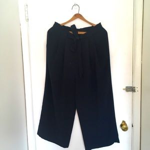 Navy blue culottes.